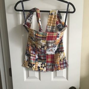 Multicolor Floral strapless top